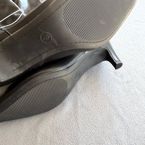 Womens Kendra Kitten Heel Tall Boots - Universal Thread Black 8 - Picture 11 of 11